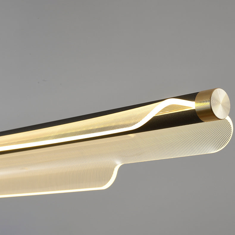 Zeitgenössischer skandinavischer gebogener langer unregelmäßiger quadratischer Acryl-Aluminium-Eisen-LED-Insellicht-Kronleuchter für das Wohnzimmer 