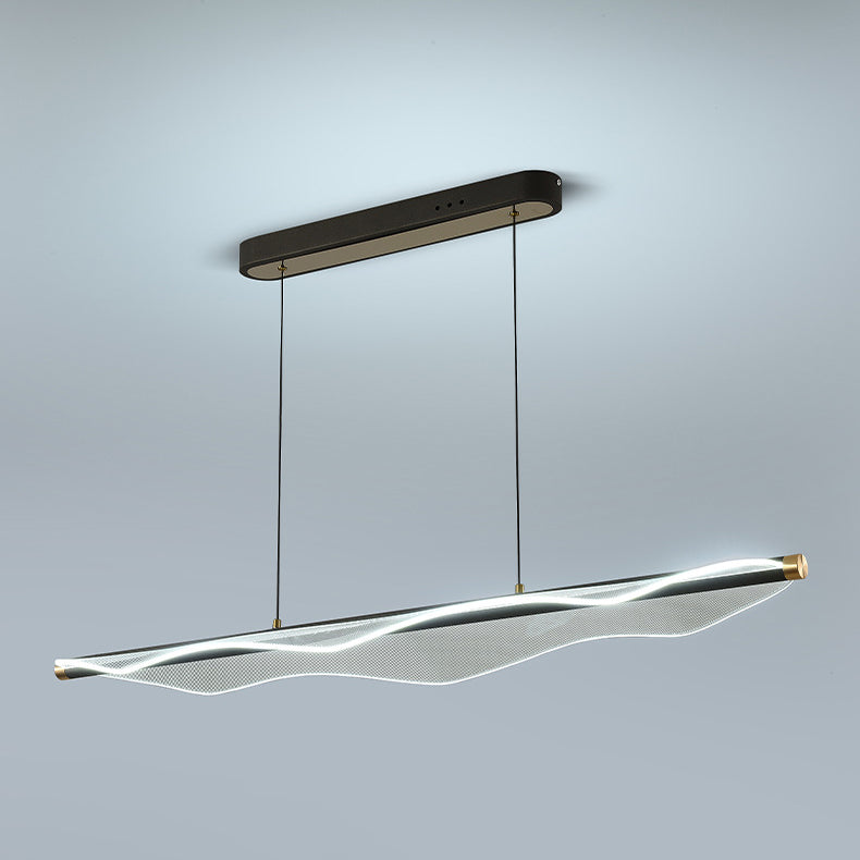 Zeitgenössischer skandinavischer gebogener langer unregelmäßiger quadratischer Acryl-Aluminium-Eisen-LED-Insellicht-Kronleuchter für das Wohnzimmer 