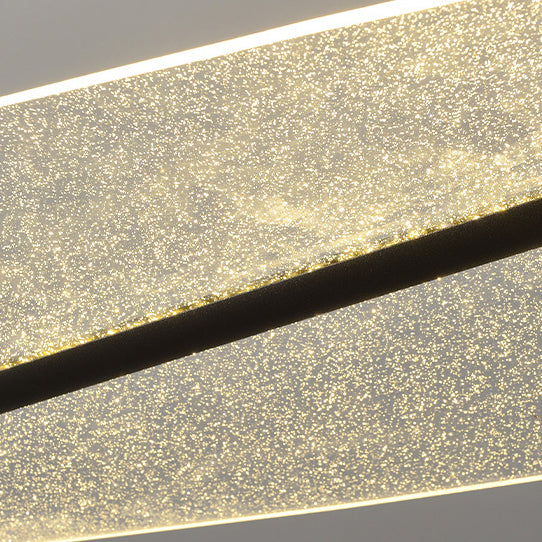 Zeitgenössischer skandinavischer gebogener langer unregelmäßiger quadratischer Acryl-Aluminium-Eisen-LED-Insellicht-Kronleuchter für das Wohnzimmer 