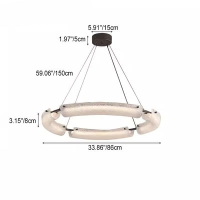 Contemporary Nordic Circle Round Acrylic Copper LED Island Light Chandelier For Living Room