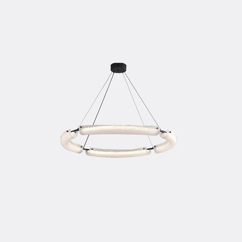 Contemporary Nordic Circle Round Acrylic Copper LED Island Light Chandelier For Living Room