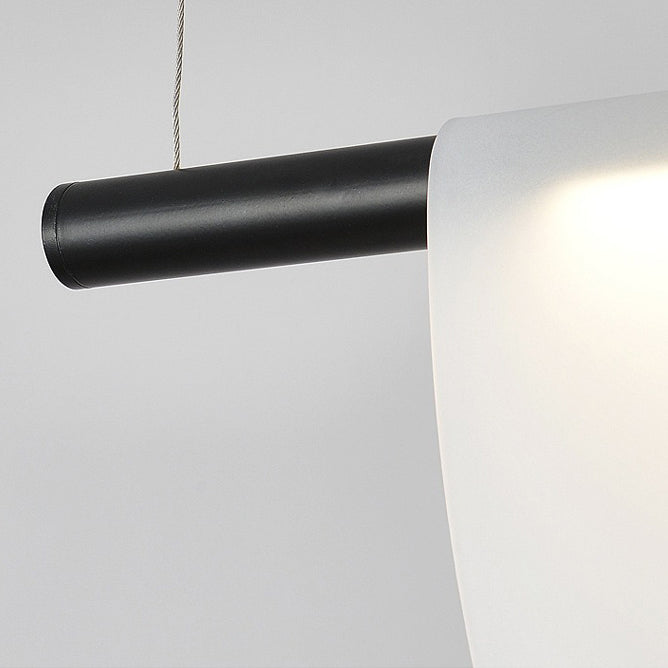 Contemporary Scandinavian Half Round Long PVC Iron LED Chandelier For Living Room