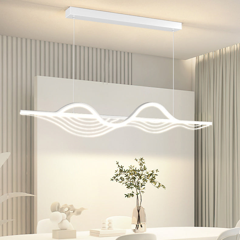ثريا LED بتصميم حديث وخط إبداعي طويل منحني من السيليكون لأجهزة الإضاءة في غرفة المعيشة 