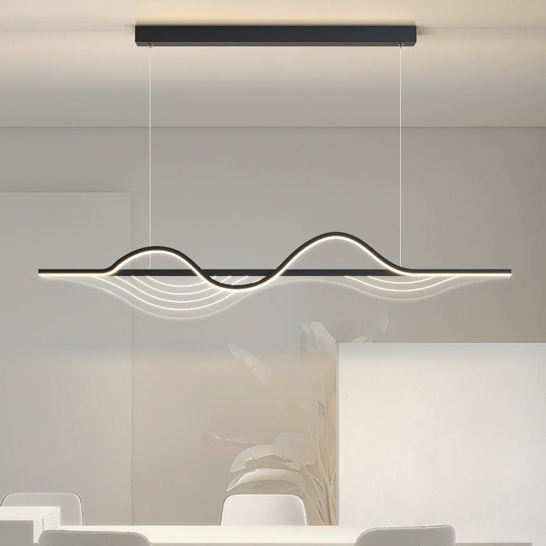 ثريا LED بتصميم حديث وخط إبداعي طويل منحني من السيليكون لأجهزة الإضاءة في غرفة المعيشة 