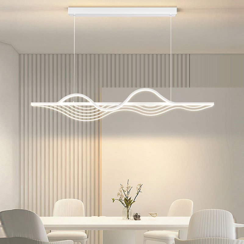 ثريا LED بتصميم حديث وخط إبداعي طويل منحني من السيليكون لأجهزة الإضاءة في غرفة المعيشة 