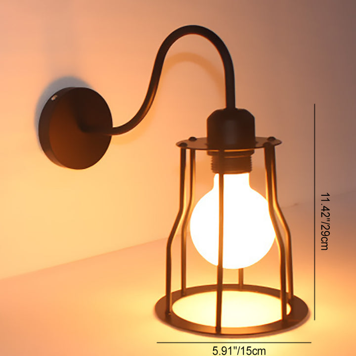 Lampe murale contemporaine en fer rond carré à 1 lumière pour salon 