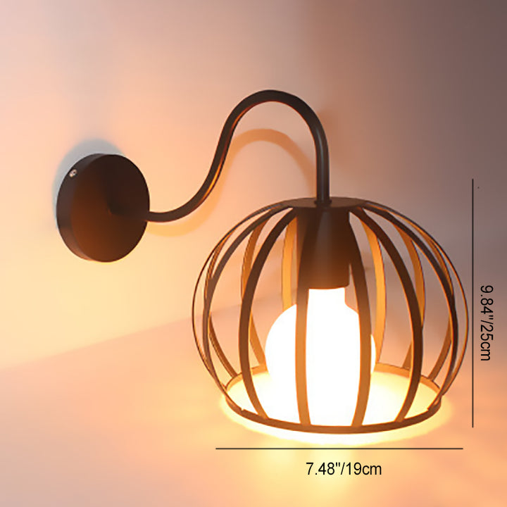 Lampe murale contemporaine en fer rond carré à 1 lumière pour salon 