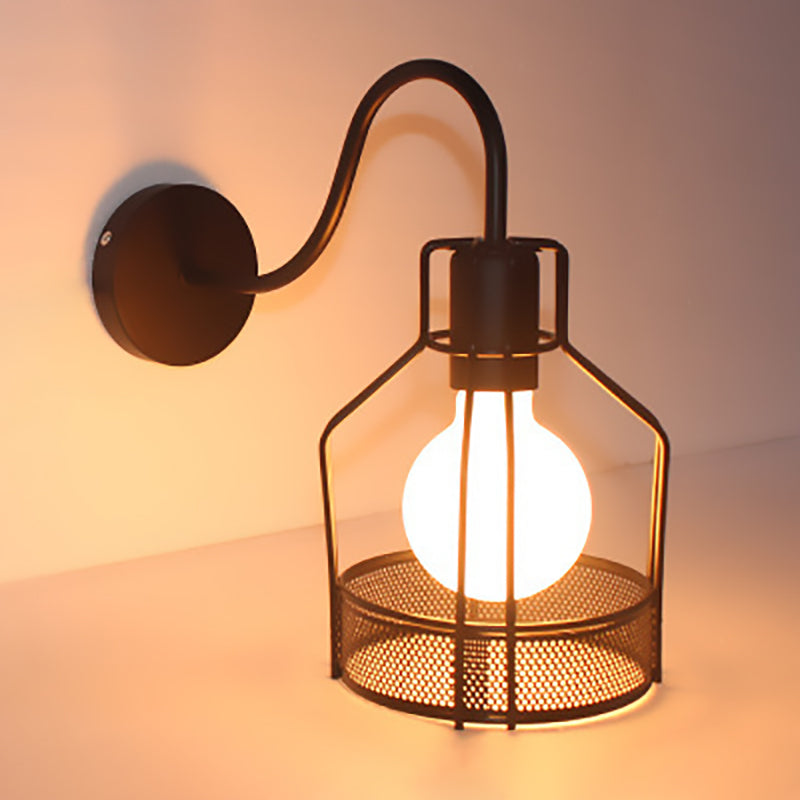 Lampe murale contemporaine en fer rond carré à 1 lumière pour salon 