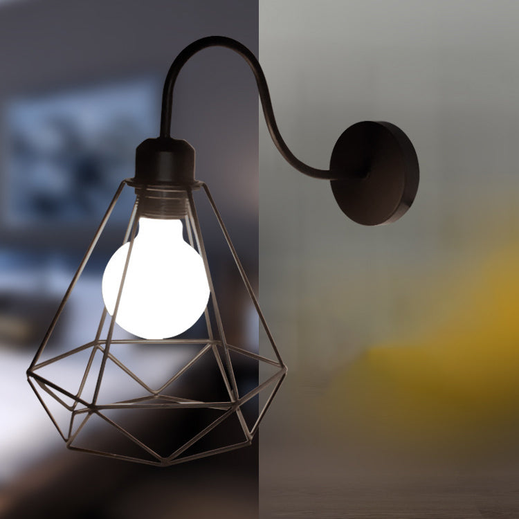 Lampe murale contemporaine en fer rond carré à 1 lumière pour salon 