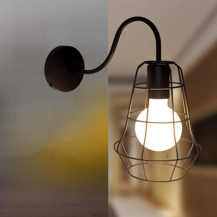 Lampe murale contemporaine en fer rond carré à 1 lumière pour salon 