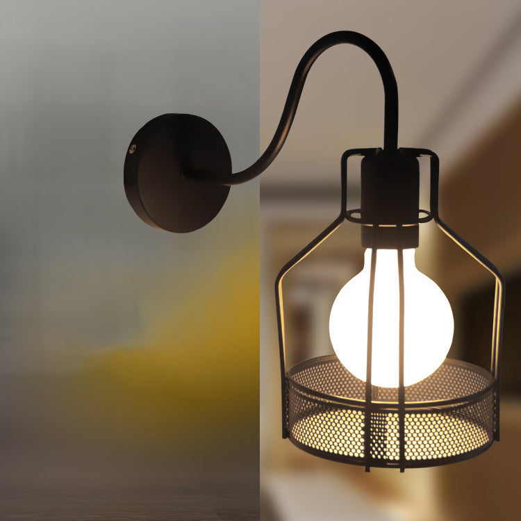 Lampe murale contemporaine en fer rond carré à 1 lumière pour salon 