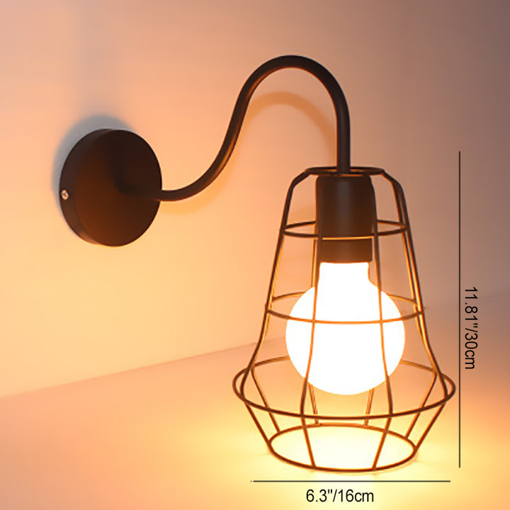 Lampe murale contemporaine en fer rond carré à 1 lumière pour salon 