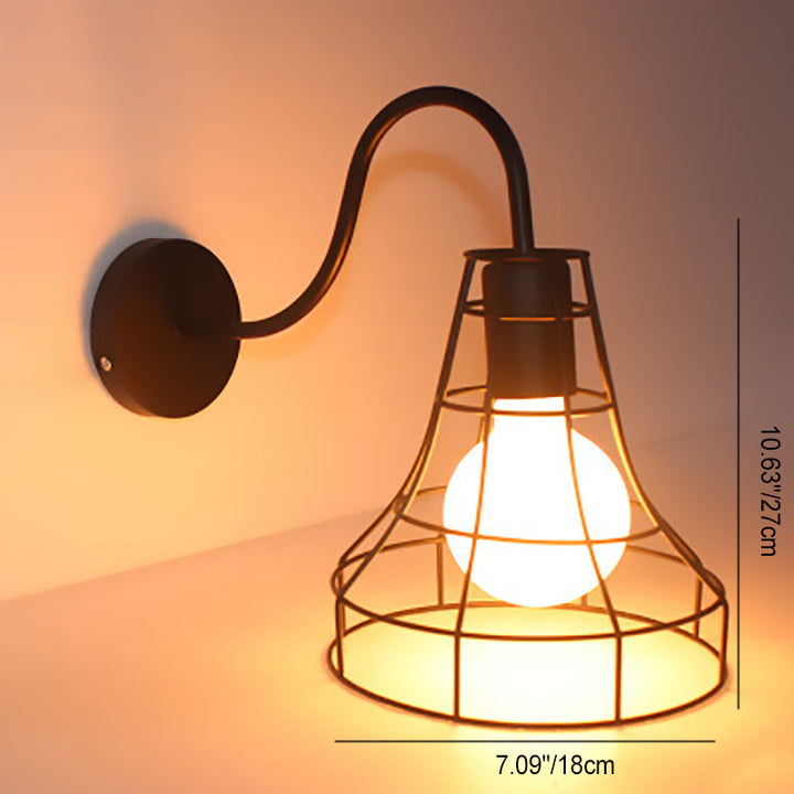 Lampe murale contemporaine en fer rond carré à 1 lumière pour salon 