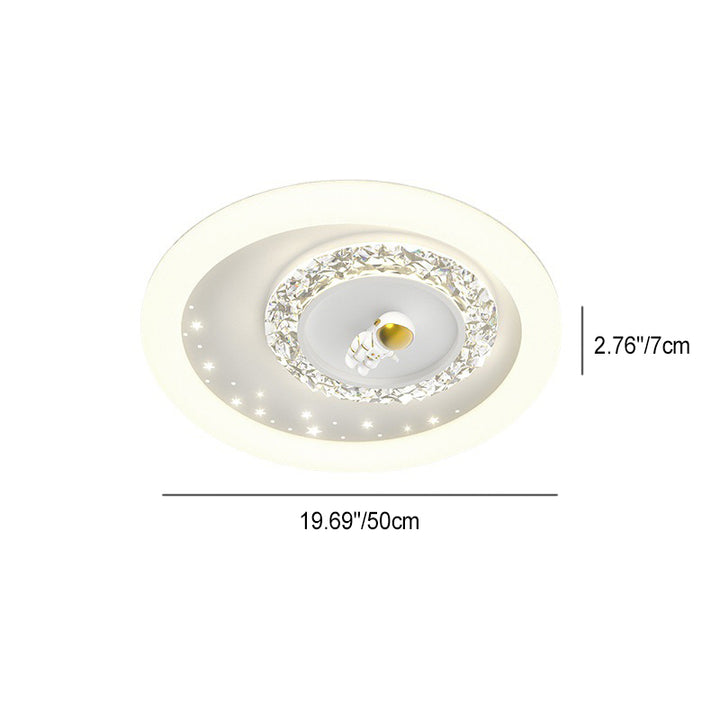 Lustre Plafonnier LED Moderne Art Déco Rond Astronaute Enfant Dessin Animé Acrylique Fer Pour Chambre 