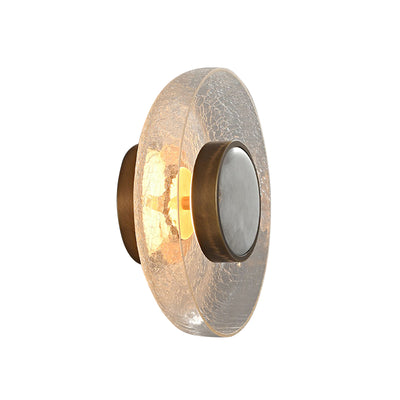 Modern Minimalist Round Glass Iron LED Wall Sconce Lamp For Living Room