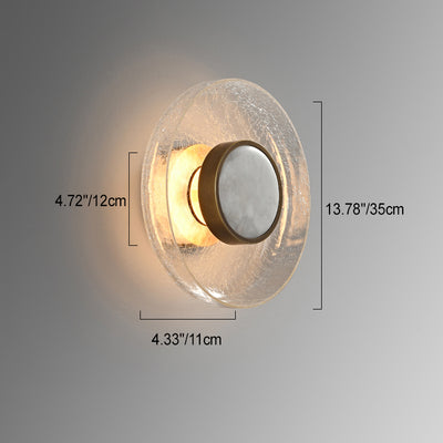Modern Minimalist Round Glass Iron LED Wall Sconce Lamp For Living Room