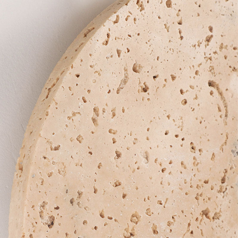 Contemporary Scandinavian Round Orb Yellow Travertine LED Wall Sconce Lamp For Living Room