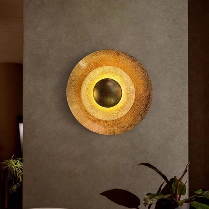 Applique Murale LED Ronde en Fer Moderne de Luxe pour Salon 