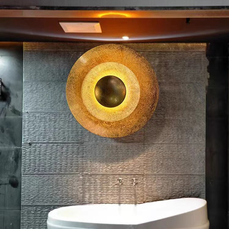 Applique Murale LED Ronde en Fer Moderne de Luxe pour Salon 