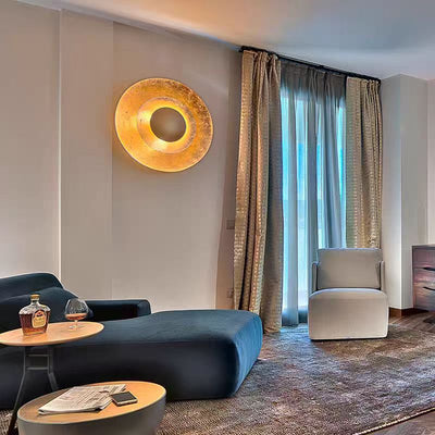 Applique Murale LED Ronde en Fer Moderne de Luxe pour Salon 