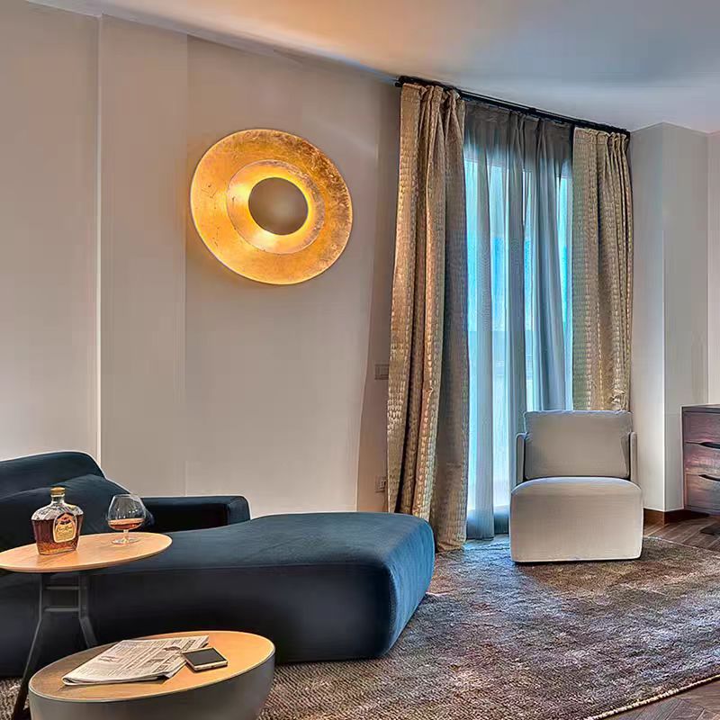 Applique Murale LED Ronde en Fer Moderne de Luxe pour Salon 