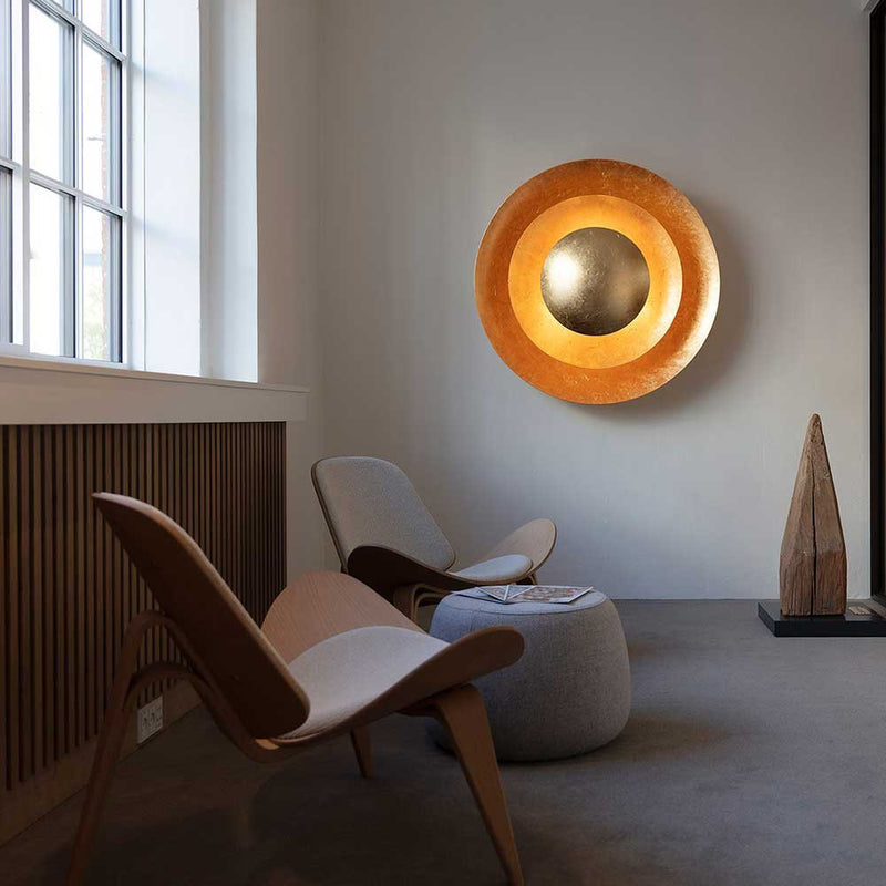 Applique Murale LED Ronde en Fer Moderne de Luxe pour Salon 
