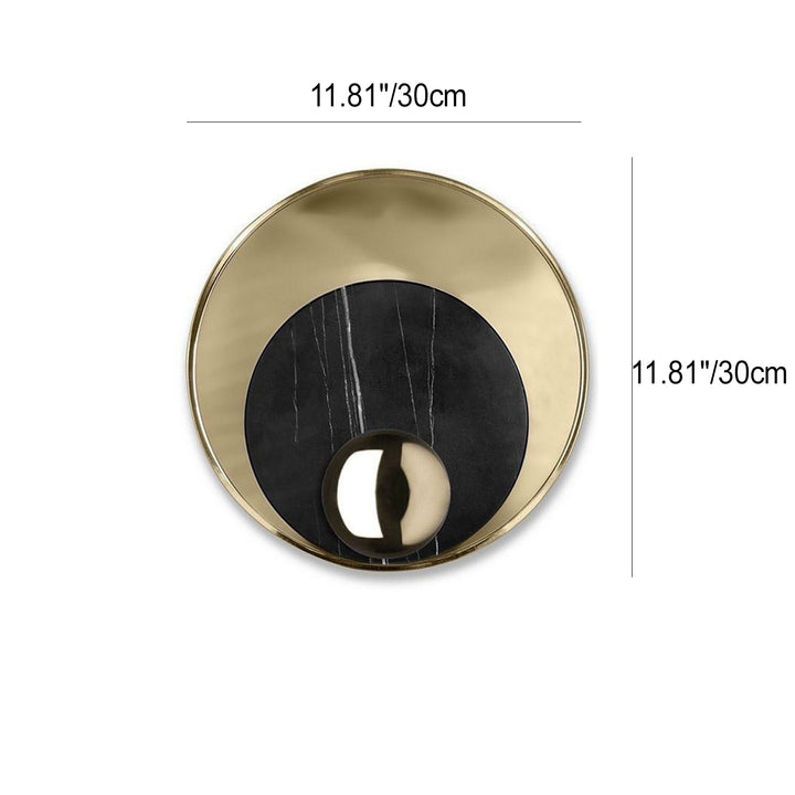 Applique murale contemporaine scandinave ronde en matériel de marbre à 1 lumière pour salon 
