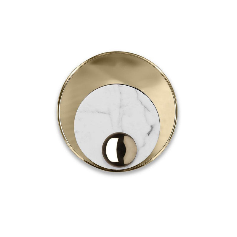 Applique murale contemporaine scandinave ronde en matériel de marbre à 1 lumière pour salon 