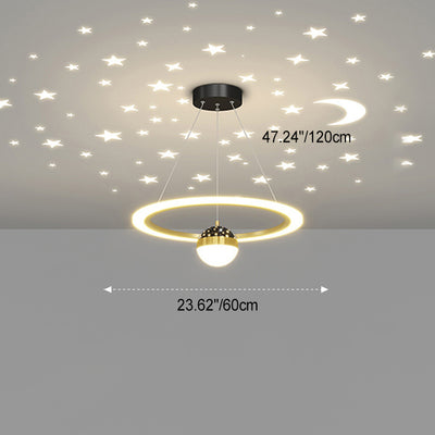 Contemporary Scandinavian Round Cross Orb Acrylic Aluminum Iron LED Chandelier For Living Room