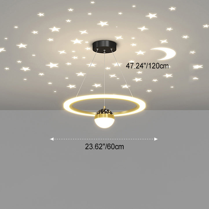 Contemporary Scandinavian Round Cross Orb Acrylic Aluminum Iron LED Chandelier For Living Room