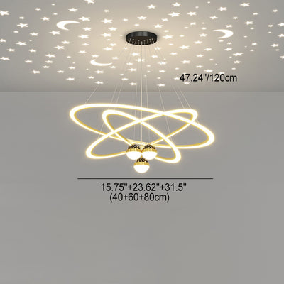 Contemporary Scandinavian Round Cross Orb Acrylic Aluminum Iron LED Chandelier For Living Room