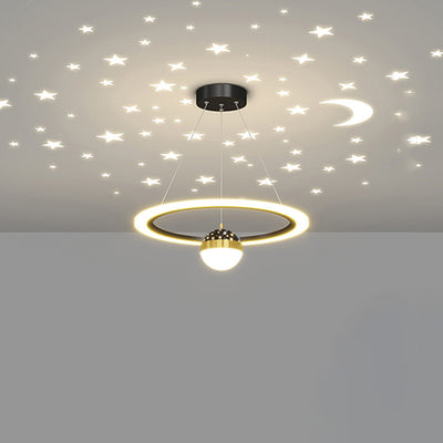 Contemporary Scandinavian Round Cross Orb Acrylic Aluminum Iron LED Chandelier For Living Room
