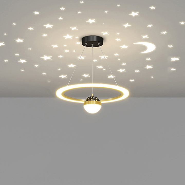 Zeitgenössischer skandinavischer runder Kreuzkugel-Acryl-Aluminium-Eisen-LED-Kronleuchter für das Wohnzimmer 