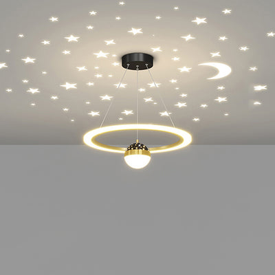 Contemporary Scandinavian Round Cross Orb Acrylic Aluminum Iron LED Chandelier For Living Room