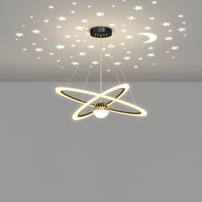 Contemporary Scandinavian Round Cross Orb Acrylic Aluminum Iron LED Chandelier For Living Room