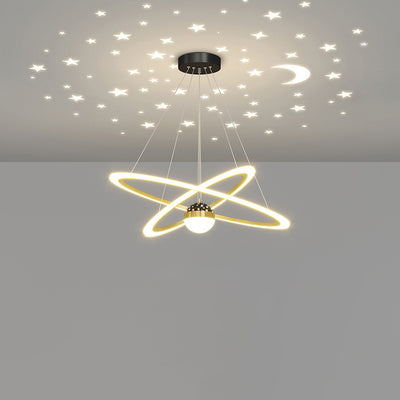 Contemporary Scandinavian Round Cross Orb Acrylic Aluminum Iron LED Chandelier For Living Room