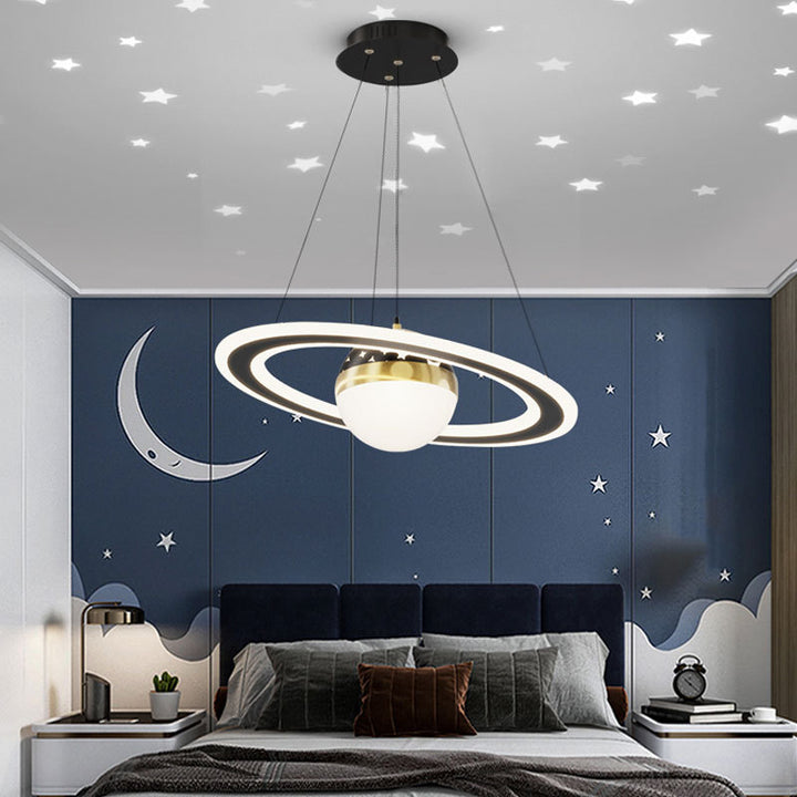 Lustre LED en acrylique et fer rond minimaliste moderne pour salon 