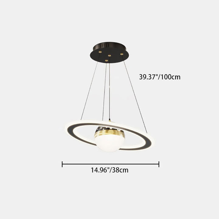 Lustre LED en acrylique et fer rond minimaliste moderne pour salon 