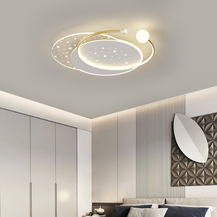 Modern Minimalist Round Square Acrylic Hardware LED Flush Mount Ceiling Light For Bedroom
