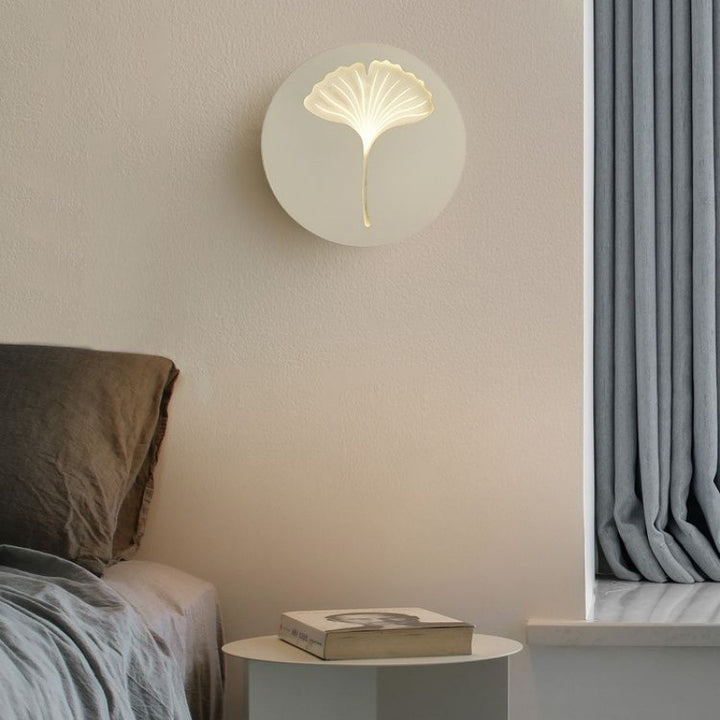 Applique murale LED en acrylique et fer au design moderne minimaliste rond rectangulaire trèfle ginkgo biloba pour salon 