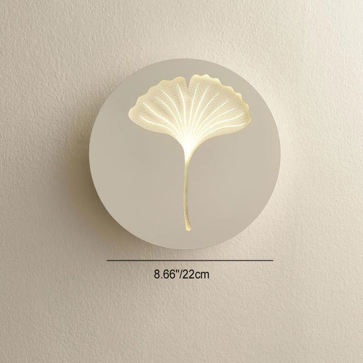 Applique murale LED en acrylique et fer au design moderne minimaliste rond rectangulaire trèfle ginkgo biloba pour salon 