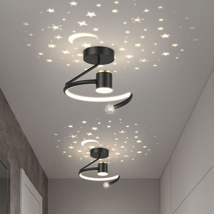 Lumière de plafond semi-encastrée LED en fer en acrylique silicone arc cylindre rond minimaliste moderne pour chambre 