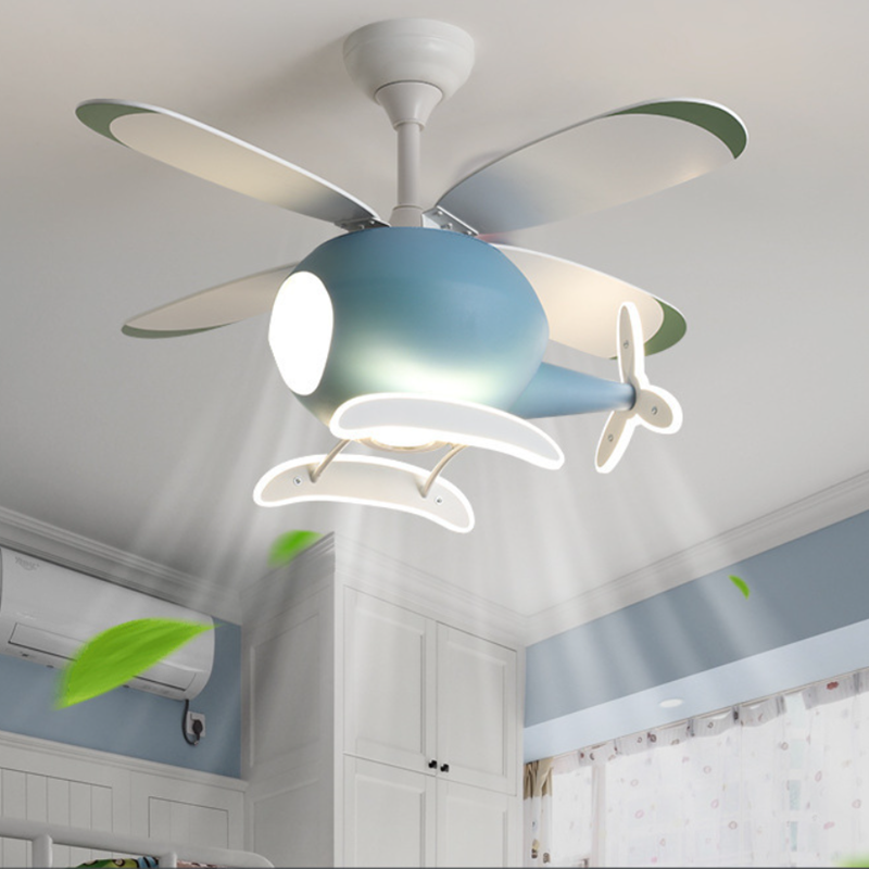 مروحة سقف بإضاءة LED للأطفال بتصميم بيتر بان من الأكريليك والحديد ABS من الطراز الاسكندنافي المعاصر لغرفة النوم 