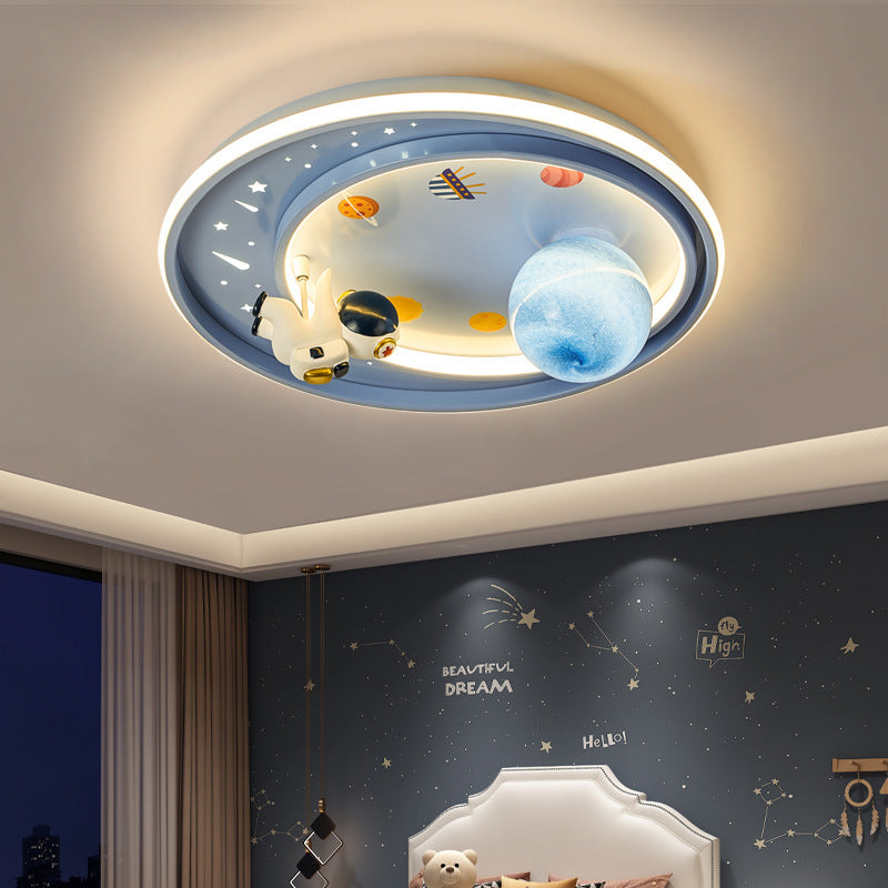 Moderne Art Deco Kinder Einhorn Planet Runde Acryl Eisen LED Deckenleuchte für Schlafzimmer 