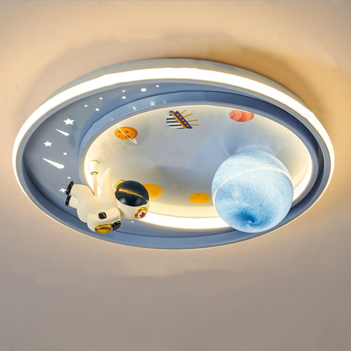 Moderne Art Deco Kinder Einhorn Planet Runde Acryl Eisen LED Deckenleuchte für Schlafzimmer 