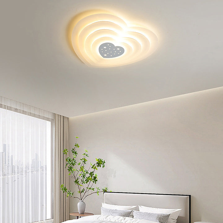 Moderne minimalistische Herzform Acryl Eisen LED Deckenleuchte für Schlafzimmer 