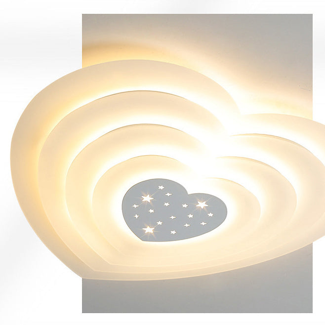 Moderne minimalistische Herzform Acryl Eisen LED Deckenleuchte für Schlafzimmer 