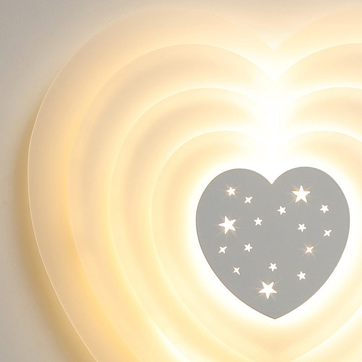 Moderne minimalistische Herzform Acryl Eisen LED Deckenleuchte für Schlafzimmer 