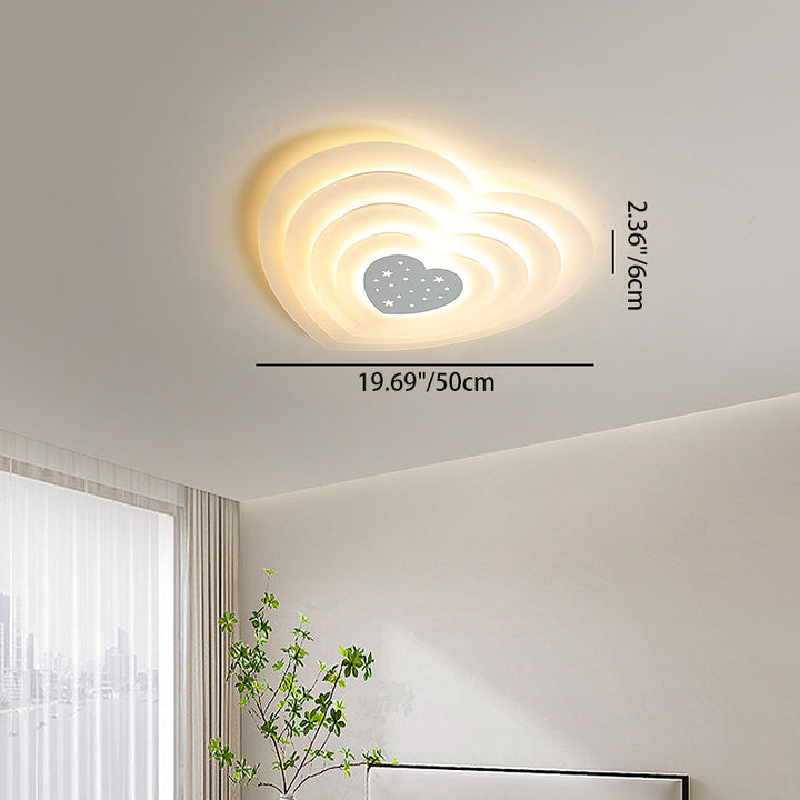 Moderne minimalistische Herzform Acryl Eisen LED Deckenleuchte für Schlafzimmer 