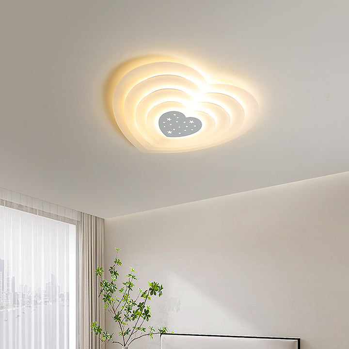 Moderne minimalistische Herzform Acryl Eisen LED Deckenleuchte für Schlafzimmer 